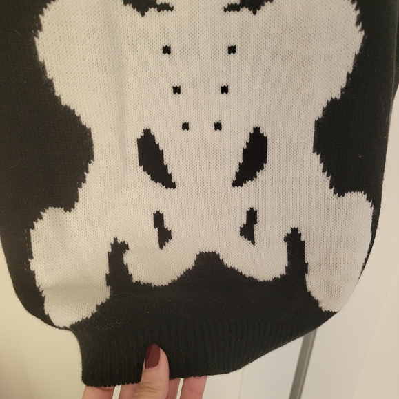 Rare Iron Fist Wishbone Intarsia Knit Skeleton Unisex Sweater - Picture 7 of 12